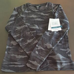 Athleta Girl Camo Sweatshirt - Black and Gray